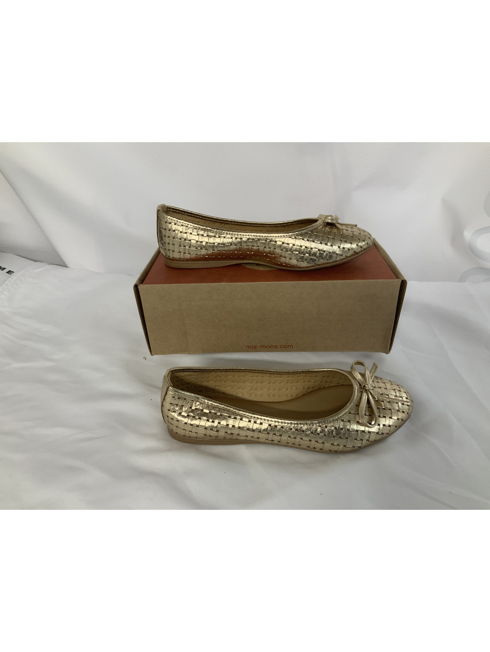 Miz  Mooz Leather ballet flats- gold- SIZE 8.5